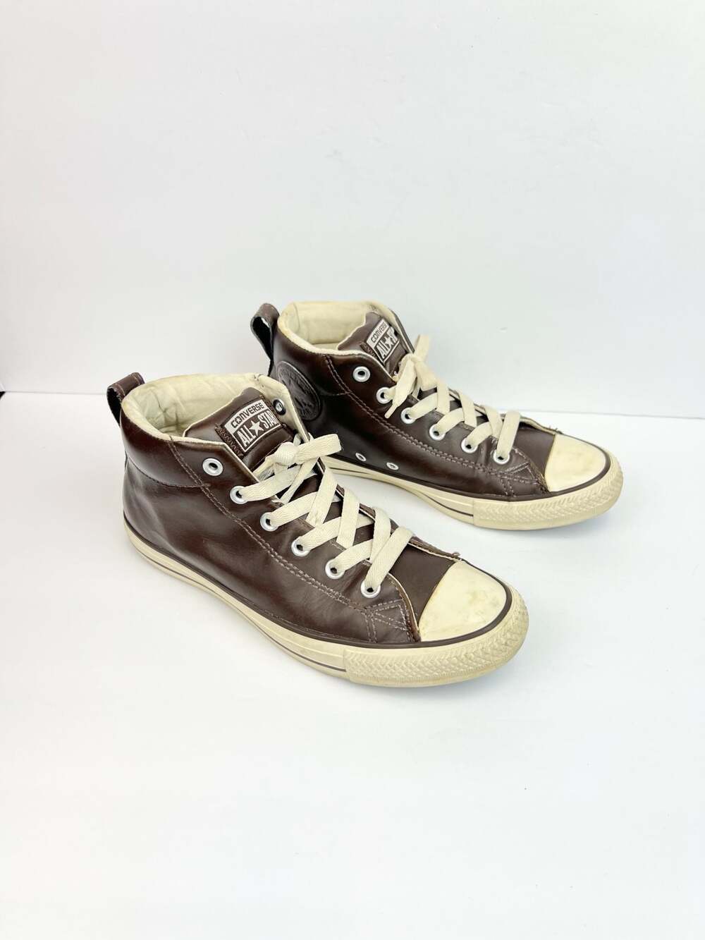 Converse Chuck Taylor All Star Street Mid 'Pinecone' Brown Leather Sneakers 6.5